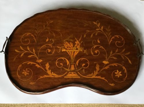 Edwardian Sheraton Revival Inlaid Mahogany Tray