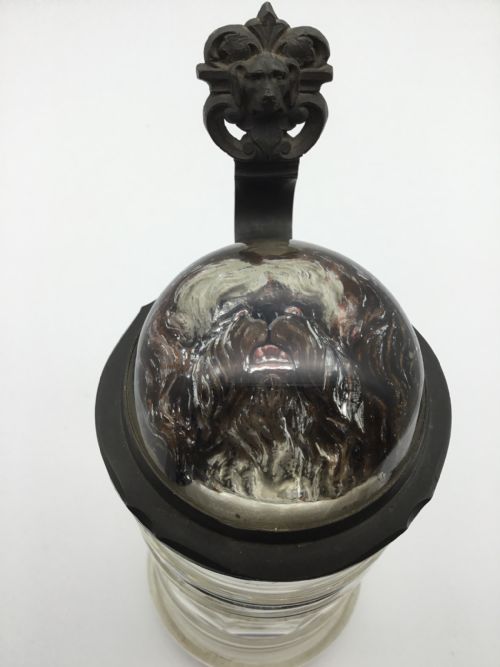 Bavarian Stein with Dog Crystal Top