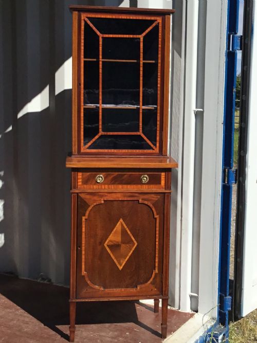 Stunning Inlaid Display Cabinet on Cupboard of Sheraton Style