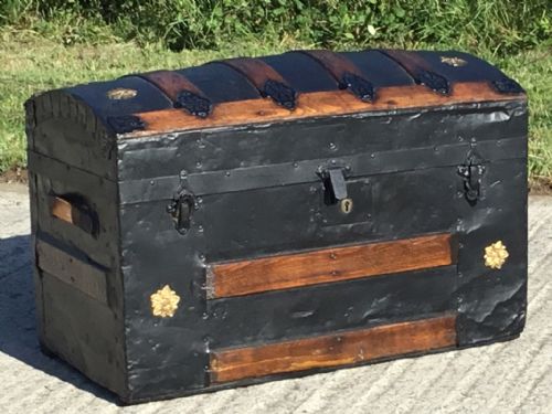 Dome Top Pine Metal Clad Strapped Trunk (Treasure Chest)