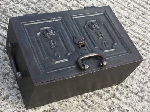 Circa 1800 Coaching Strongbox with Original Key