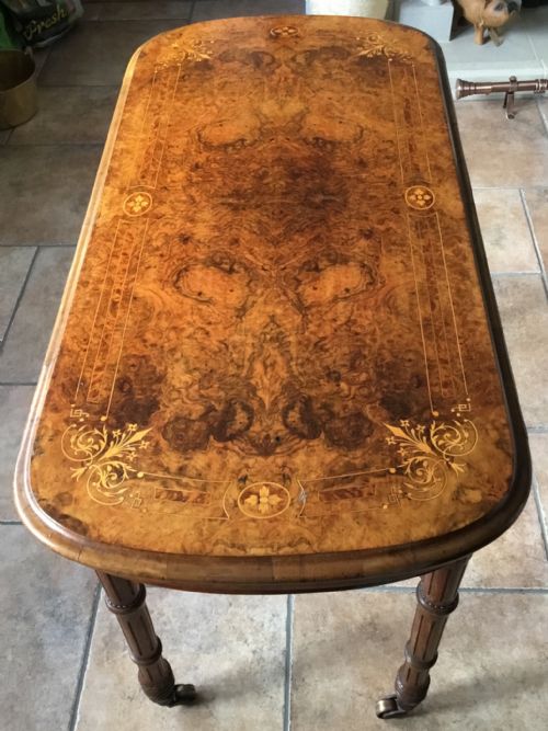 Exceptional Inlaid Burr Walnut Card Table