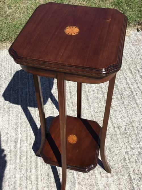 Superb Edwardian Inlaid Mahogany Plant Stand