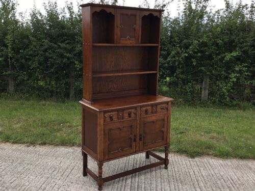 Neat Open Shelf Oak Dresser