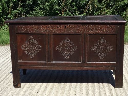 Carved Oak Hall Coffer