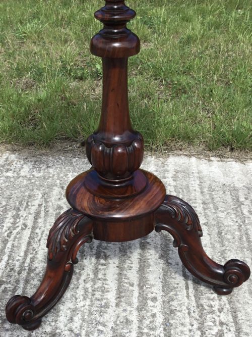 ROSEWOOD POLE SCREEN OF GRAND PROPORTIONS - ADDITIONAL PHOTO 6