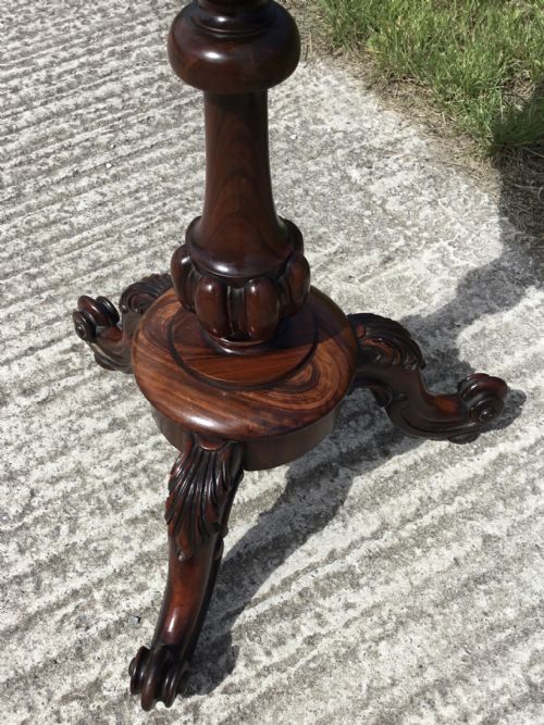 ROSEWOOD POLE SCREEN OF GRAND PROPORTIONS - ADDITIONAL PHOTO 7