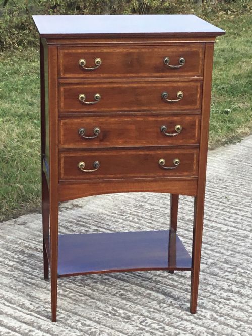 Inlaid Edwardian Music Cabinet