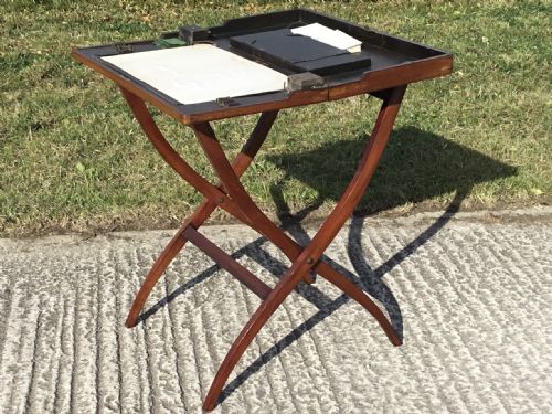 MAHOGANY FOLDING COACHING TABLE FOR RESTORATION - ADDITIONAL PHOTO 2
