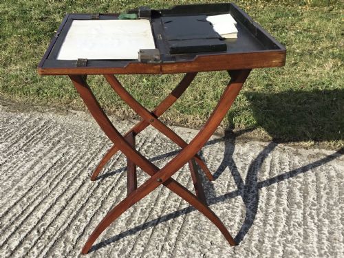 MAHOGANY FOLDING COACHING TABLE FOR RESTORATION - ADDITIONAL PHOTO 3