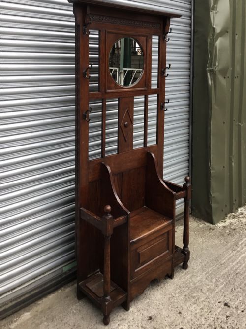 Quality Oak Seated Hallstand