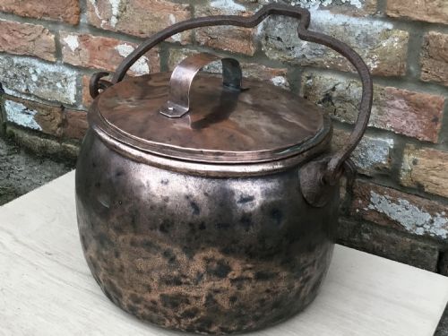 fig 1. Georgian Copper & Wrought Iron Handled Cauldron