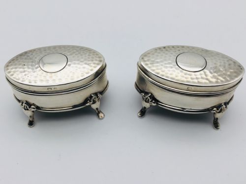 Pair of Pretty Silver Trinket Boxes. Birmingham 1905