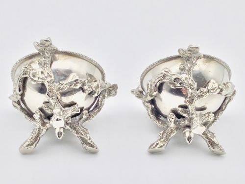 Pair Naturalistic Design Victorian Table Salts