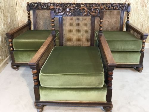 Bergere Settee & Armchair