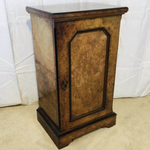 Burr Walnut Bedside Cupboard, Circa 1880.