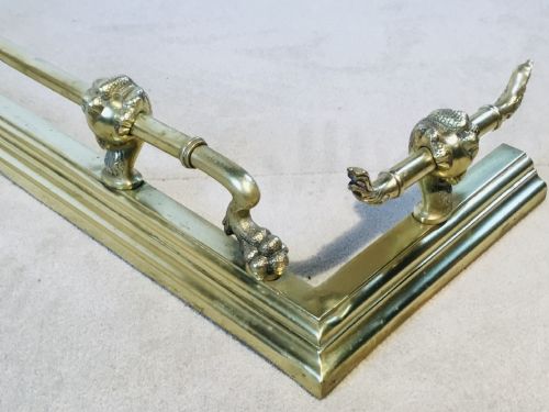 RARE BRASS FIRESIDE SUITE OF CLAW BALL DESIGN - ADDITIONAL PHOTO 11