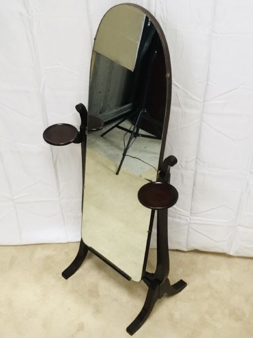 Cheval Dressing Mirror on Mahogany Stand