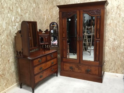 Walnut Wardrobe & Dressing Chest