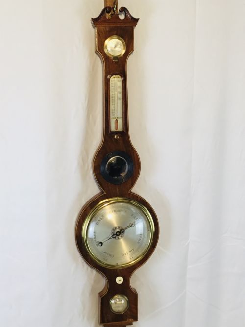 INLAID MAHOGANY BAROMETER BY J GROCE YORK - ADDITIONAL PHOTO 1