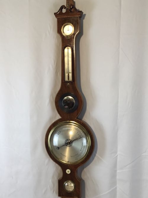 INLAID MAHOGANY BAROMETER BY J GROCE YORK - ADDITIONAL PHOTO 4