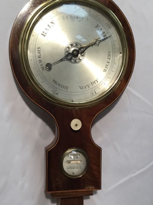 INLAID MAHOGANY BAROMETER BY J GROCE YORK - ADDITIONAL PHOTO 7