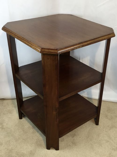 Arts & Crafts Red Walnut Lamp/plant Table