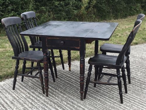 Rare Victorian Country Kitchen Dining Set