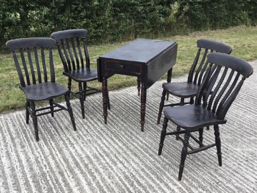 fig 1. Rare Victorian Country Kitchen Dining Set