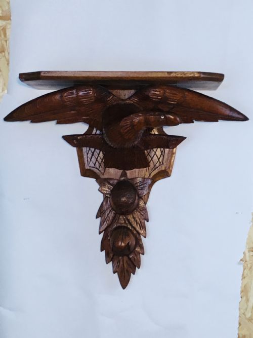 OAK AMERICAN WALL EAGLE SCONCESHELF - ADDITIONAL PHOTO 5