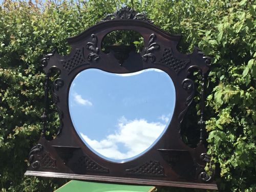 Late Victorian Heart Plate Overmantel Mirror