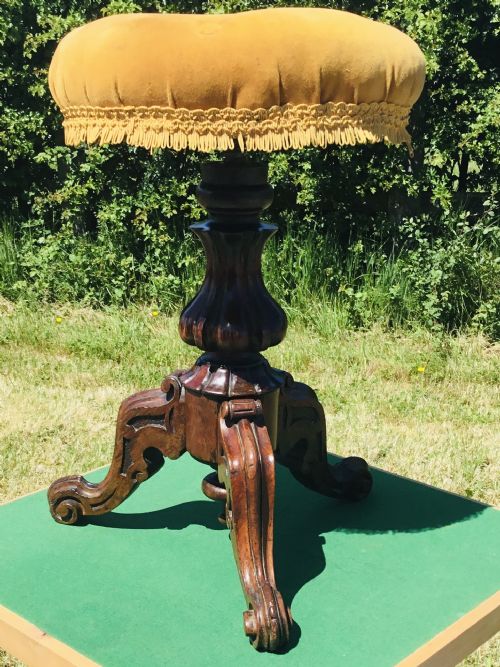 QUALITY ROSEWOOD RISING SEAT PIANO STOOL - ADDITIONAL PHOTO 1
