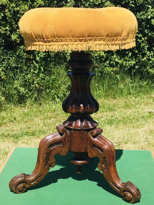 QUALITY ROSEWOOD RISING SEAT PIANO STOOL - ADDITIONAL PHOTO 2