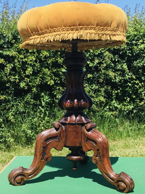 QUALITY ROSEWOOD RISING SEAT PIANO STOOL - ADDITIONAL PHOTO 5