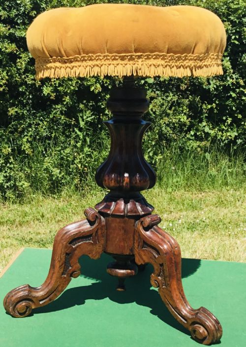 QUALITY ROSEWOOD RISING SEAT PIANO STOOL - ADDITIONAL PHOTO 6