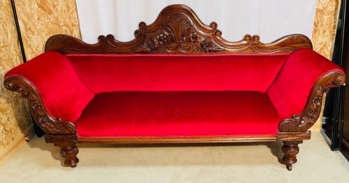 Stunning Irish Mahogany Double Scroll End Sofa