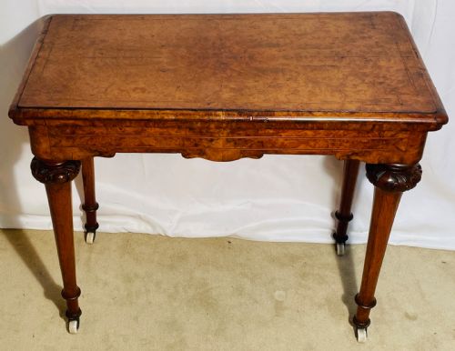 fig 1. Victorian Burr Walnut & Inlaid Card Table