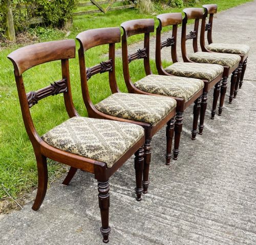 Set of Six Early Victorian Mahogany Dining Chairs
