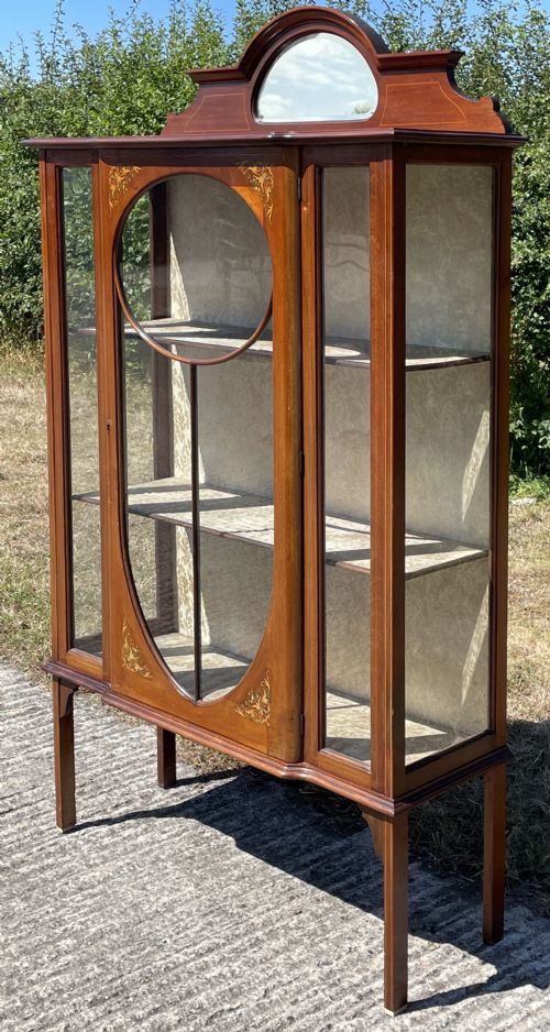 Superb Original Pretty Edwardian Inlaid Display Cabinet
