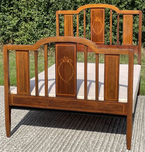 Edwardian Inlaid Mahogany Double Bed