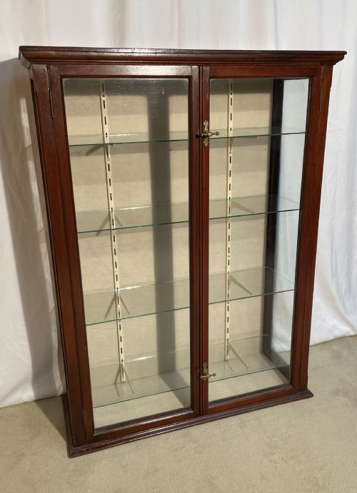 Edwardian Shop Glazed Wall Display Cabinet.