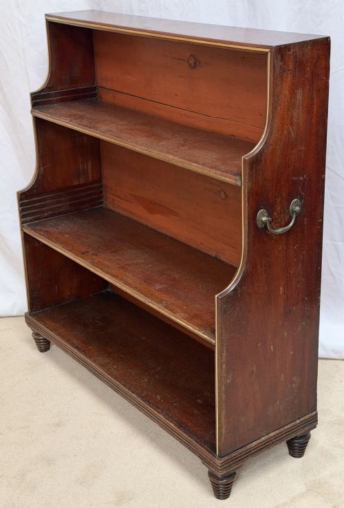 Regency Mahogany Campaign Waterfall Bookcase