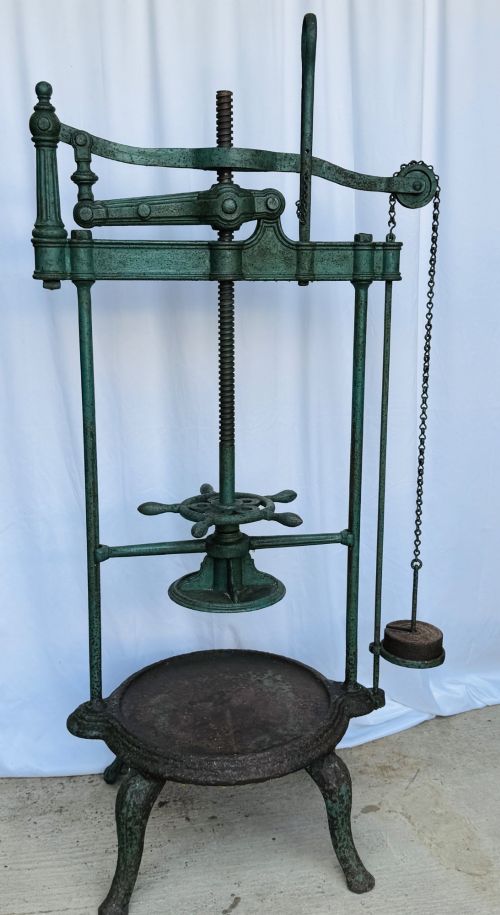 Victorian Forged Steel & Cast Iron Single Cheese Press