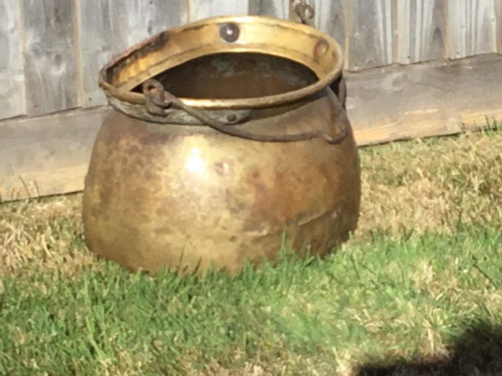 Large Brass Cauldron 18th Century View III