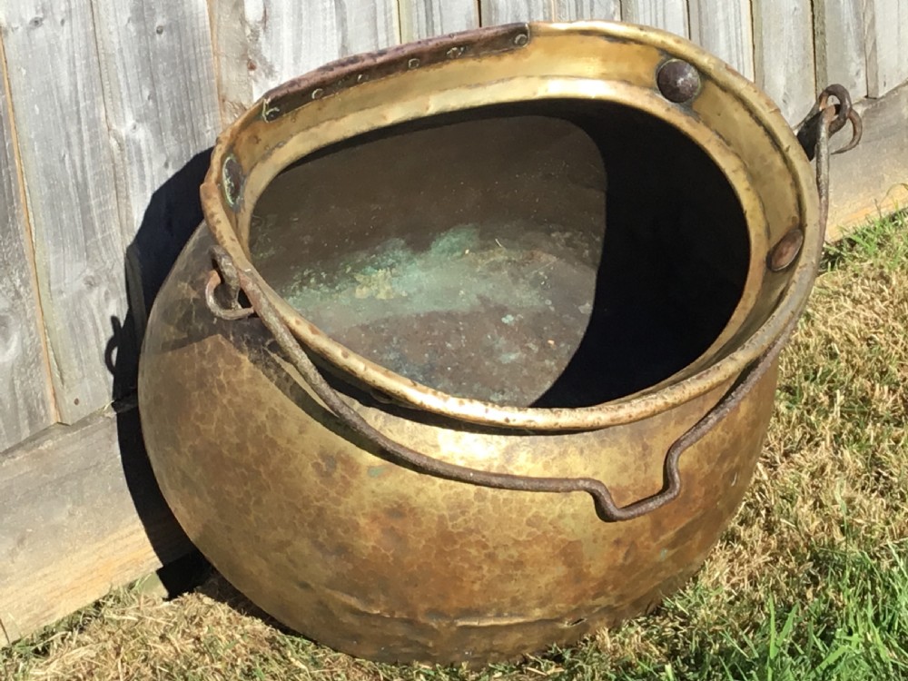 Large Brass Cauldron 18th Century View V