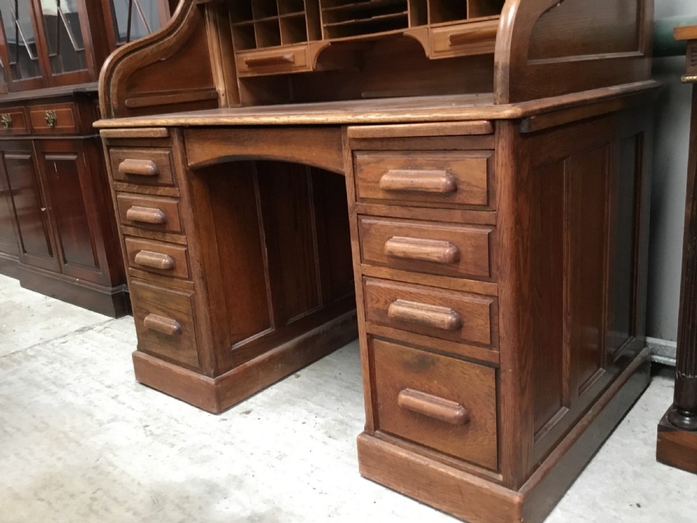 Twin Pedestal Roll Top Desk View III