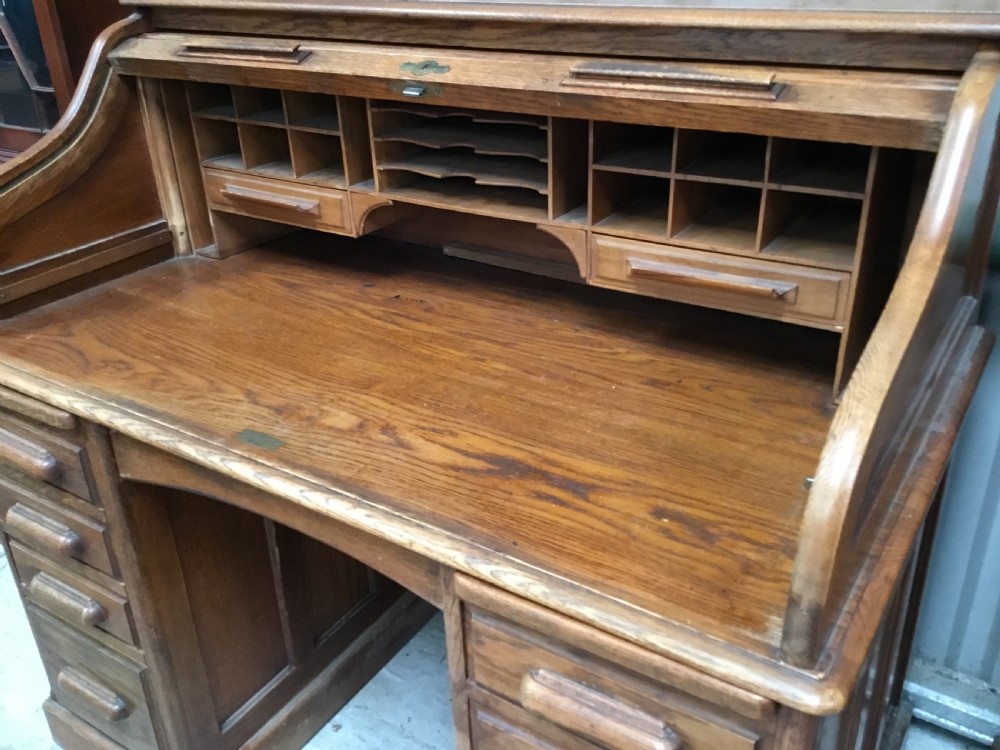 Twin Pedestal Roll Top Desk View IV