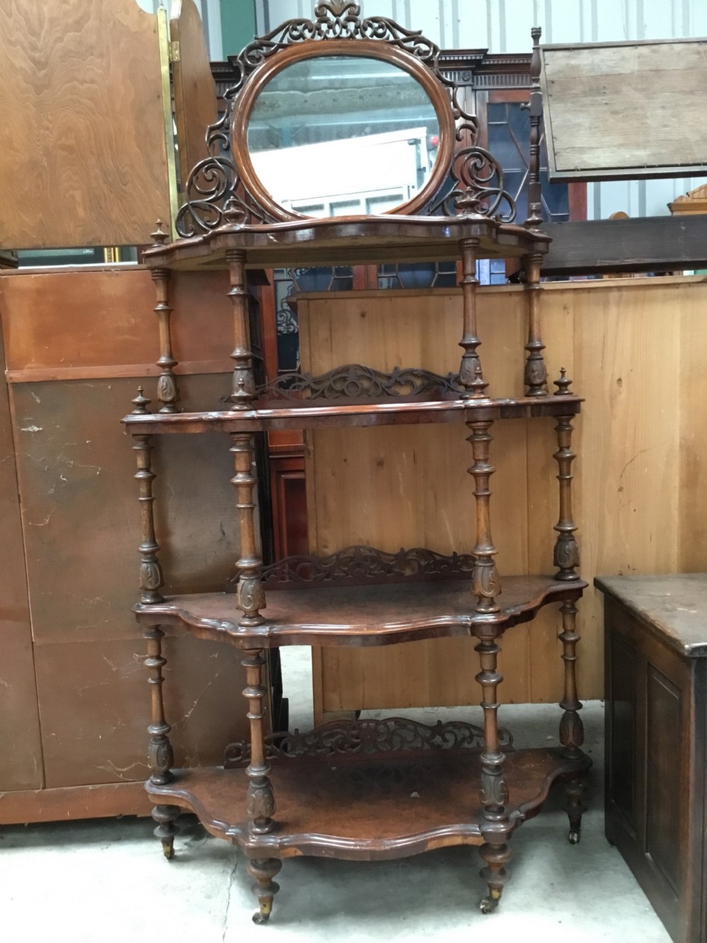 Burr Walnut Whatnot in original condition 