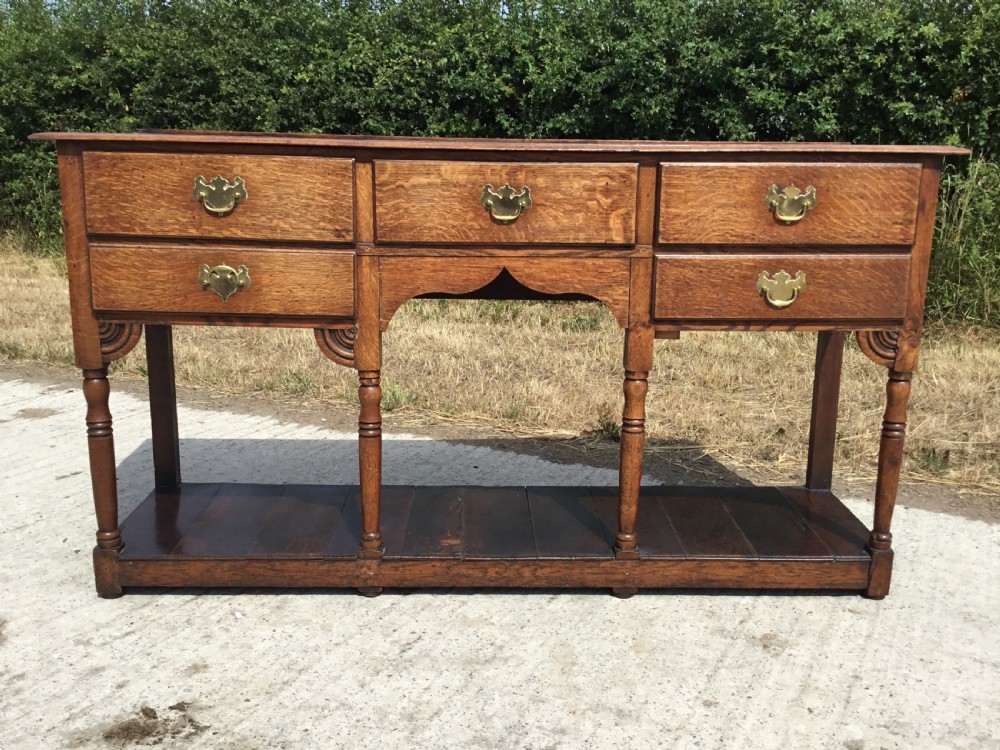 Oak Pot Board Dresser with Open Plate Rack View II