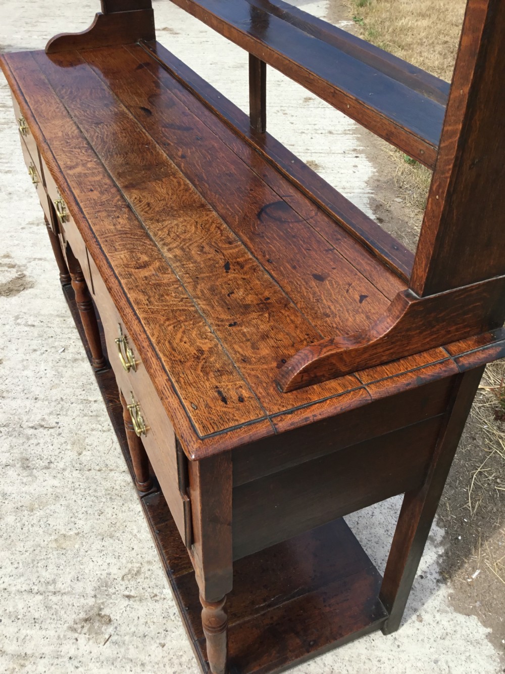 Oak Pot Board Dresser with Open Plate Rack View VIII